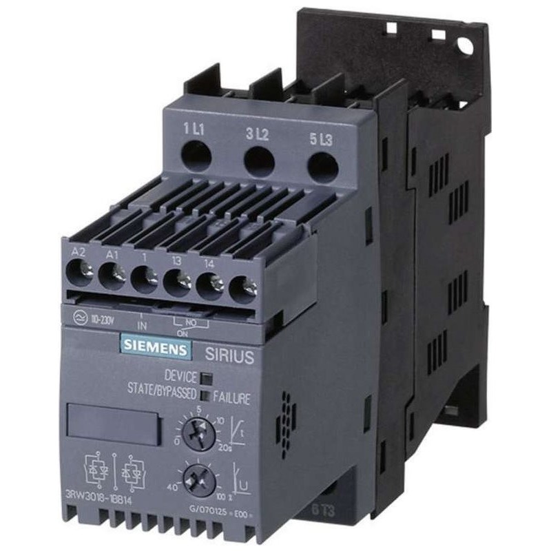 Siemens Sanftstarter Motorleistung bei 400 V 4.0 kW Motorleistung bei 230 V 2.2 kW 400 V/AC Nennstrom 9 A 3RW3016 (3RW3016-1BB1