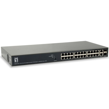 Level One LevelOne 26-Port Web Smart Gigabit PoE Switch,24 PoE Outputs (GEP-2651)