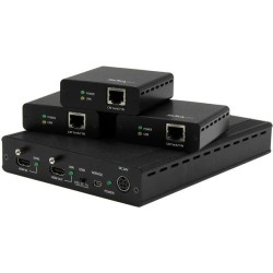 StarTech.com 3-Port HDBaseT Extender Kit w/ Receivers - HDMI over CAT5 - 4K - Erweiterung für Video/Audio - bis zu 70 m
