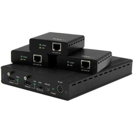StarTech.com 3-Port HDBaseT Extender Kit w/ Receivers - HDMI over CAT5 - 4K - Erweiterung für Video/Audio - bis zu 70 m