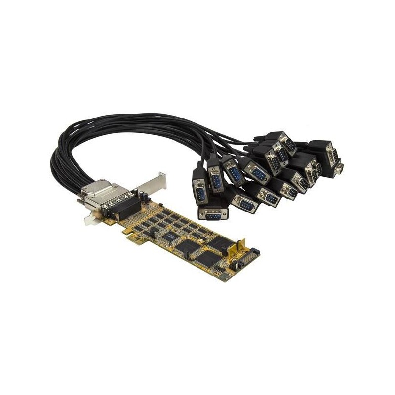 StarTech.com 16 Port PCI Express Seriell Karte - Low Profile - High Speed PCIe Seriell Karte mit 16 DB9 RS232 Ports - Erweiteru
