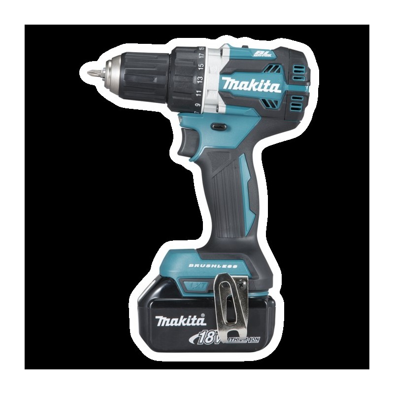 Makita DDF484RTJ - Bohrer/Schrauber - schnurlos - 2 Geschwindigkeiten - Bohrfutterschlüssel 13 mm - 54 N m - 2 Akkus - 18 V