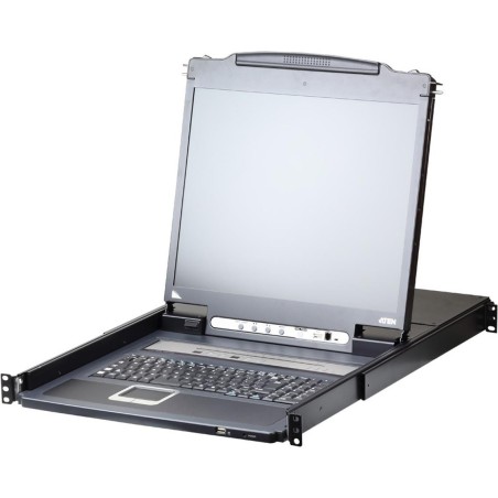 ATEN Slideaway CL5708IM - KVM-Konsole mit KVM-Switch - 8 Anschlüsse - PS/2, USB - britisch - 43,2 cm (17") - Rack - einbaufähig