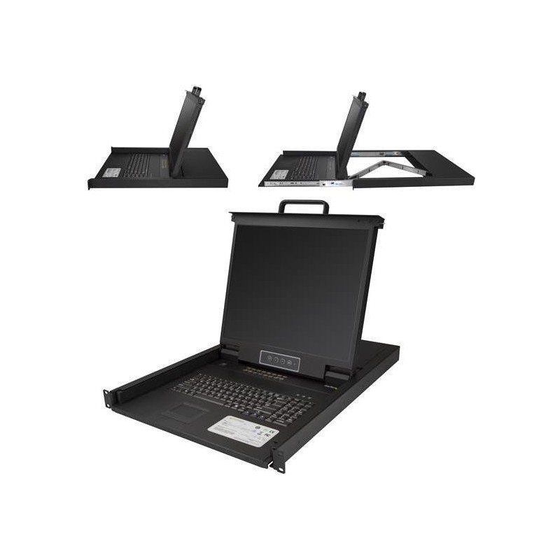 StarTech.com - KVM-Konsole mit KVM-Switch - 16 Anschlüsse - PS/2, USB - 48.3 cm (19") - Rack - einbaufähig - 1280 x 1024 - 250