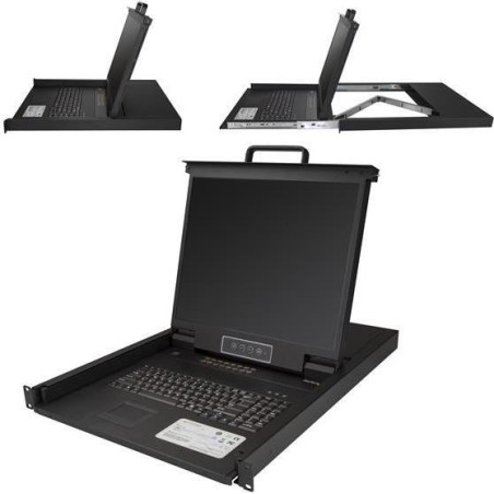 StarTech.com - KVM-Konsole mit KVM-Switch - 16 Anschlüsse - PS/2, USB - 48.3 cm (19") - Rack - einbaufähig - 1280 x 1024 - 250