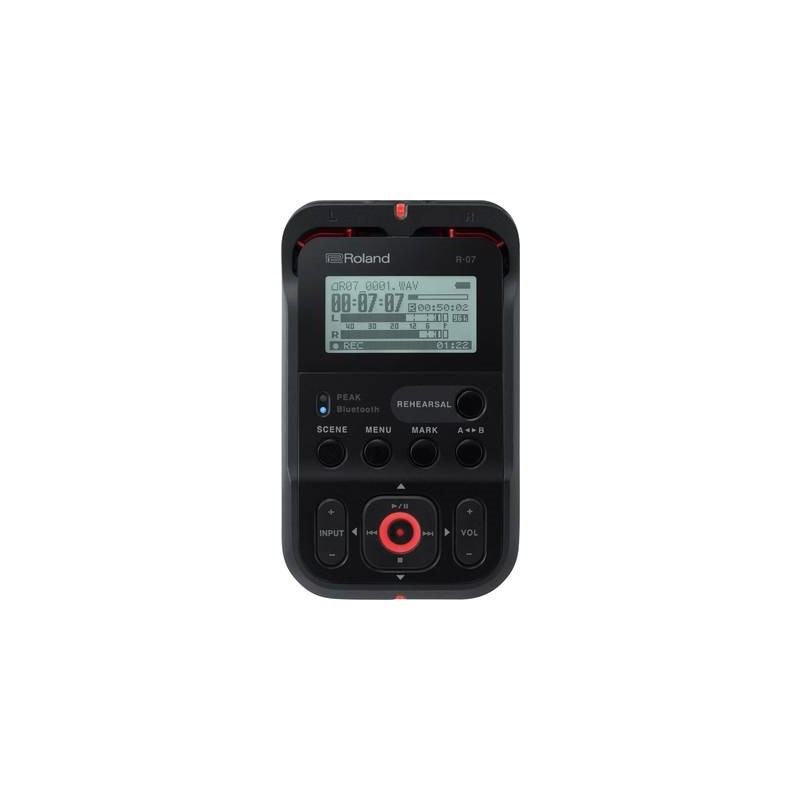 Roland R-07-BK Digitaler Audiorekorder 24 Bit 96 kHz Schwarz (R-07-BK)