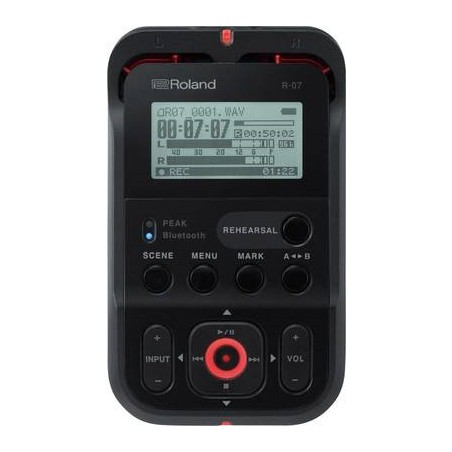 Roland R-07-BK Digitaler Audiorekorder 24 Bit 96 kHz Schwarz (R-07-BK)