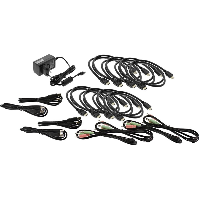 InLine KVM Desktop Switch - 4-fach - Dual Monitor - HDMI - 4K - USB 3.0 - Audio (62654I)
