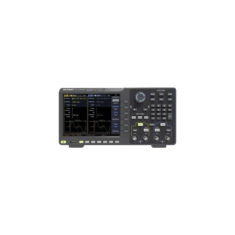 VOLTCRAFT FG-32502T Funktionsgenerator netzbetrieben 1 µHz - 250 MHz 2-Kanal Arbiträr, Rauschen, Puls, Rechteck, Sinus, Dreieck