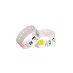 Zebra Z-Band Direct - Perforierte Polypropylen-Armbänder mit Acryl-Klebemittel - 6 mil pink, Fühlmarke schwarz - 25,4 x 279,4 m