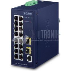 PLANET IGS-4215-16T2S - Switch - managed - 16 x 10/100/1000 + 2 x Gigabit SFP - an DIN-Schiene montierbar, wandmontierbar - AC