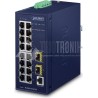 PLANET IGS-4215-16T2S - Switch - managed - 16 x 10/100/1000 + 2 x Gigabit SFP - an DIN-Schiene montierbar, wandmontierbar - AC