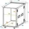 ROADINGER Rack Profi 15HE 45cm mit Rollen 48,30cm (19") Flightcase schwarz laminiert (30109127)