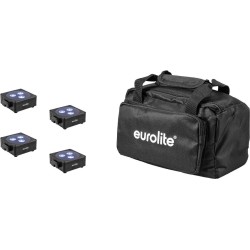 EUROLITE Set 4x AKKU Flat Light 3 sw + Soft-Bag (20000474)