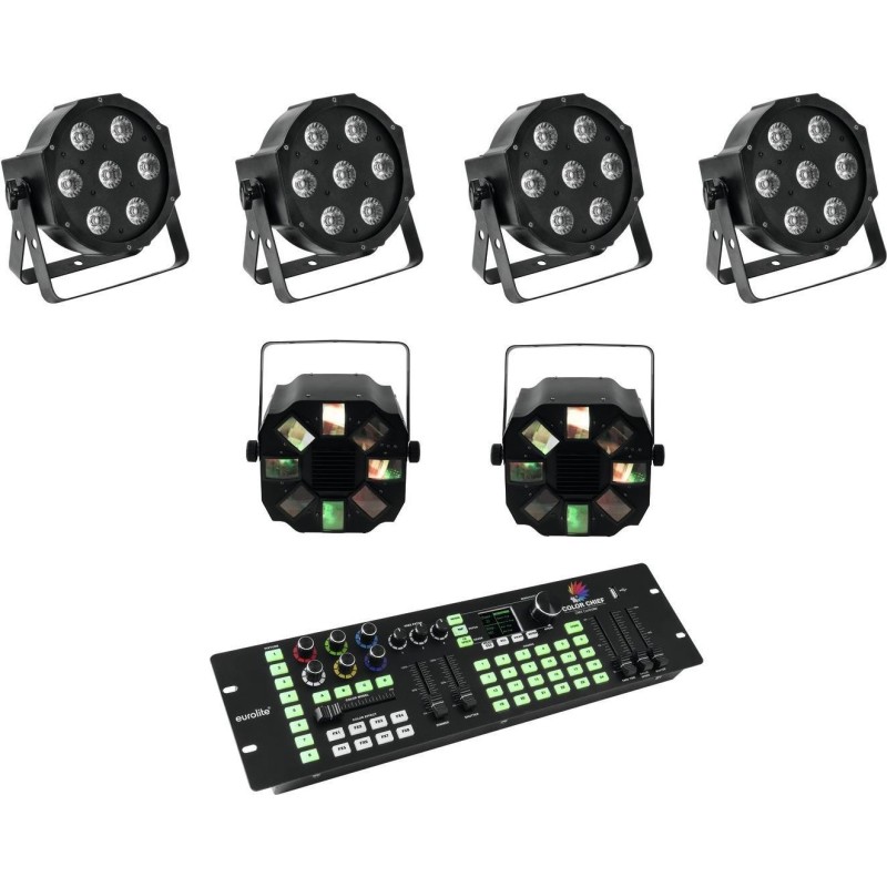 EUROLITE Set 4x LED SLS-7 HCL Floor + 2x LED FE-700 + DMX LED Color Chief Controller (20000434)