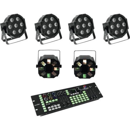 EUROLITE Set 4x LED SLS-7 HCL Floor + 2x LED FE-700 + DMX LED Color Chief Controller (20000434)