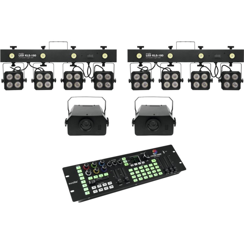 EUROLITE Set 2x LED KLS-180 + 2x LED WF-40 + DMX LED Color Chief Controller (20000435)