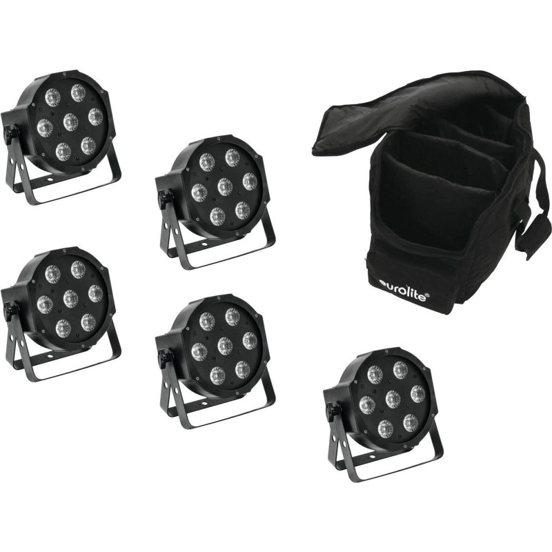 EUROLITE Set 5x LED SLS-7 HCL Spot + Soft-Bag (20000427)
