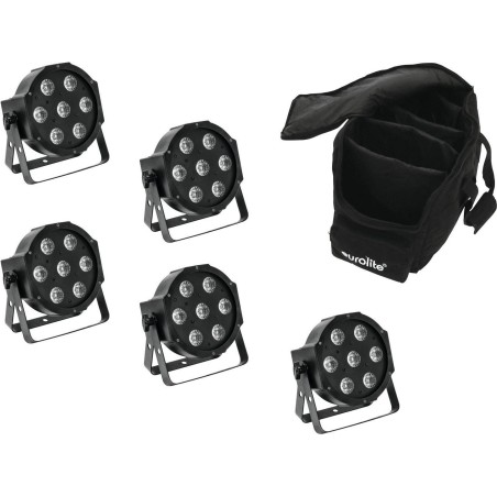 EUROLITE Set 5x LED SLS-7 HCL Spot + Soft-Bag (20000427)