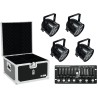 EUROLITE Set 4x LED PAR-56 HCL sw + Case + Controller (20000411)