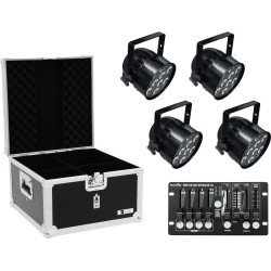 EUROLITE Set 4x LED PAR-56 QCL sw + Case + Controller (20000413)