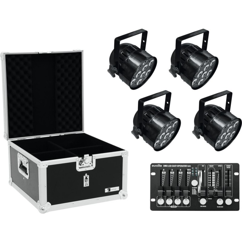 EUROLITE Set 4x LED PAR-56 QCL sw + Case + Controller (20000413)