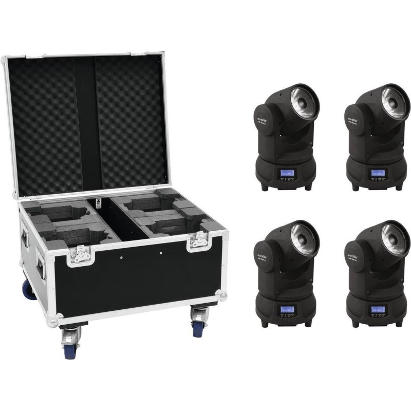 EUROLITE Set 4x LED TMH-X1 Moving-Head Beam + Case (20000357)