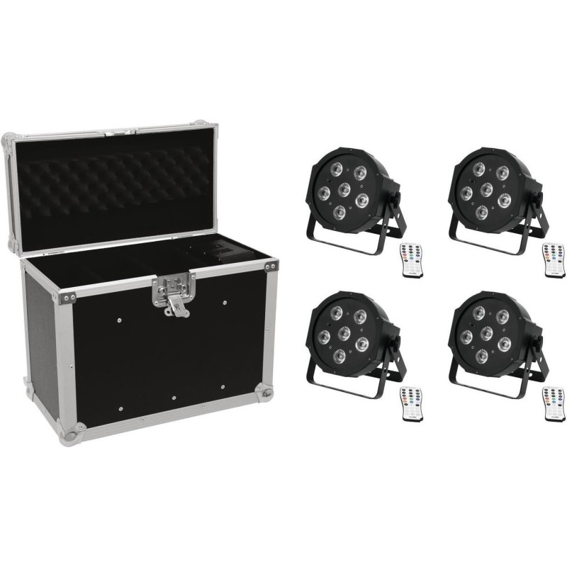 EUROLITE Set 4x LED SLS-603 + Case EC-SL4M Größe M (20000306)