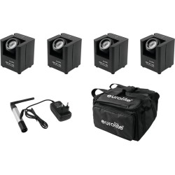 EUROLITE Set 4x AKKU UP-1 + SB-4 Soft-Bag + QuickDMX Funksender (20000267)