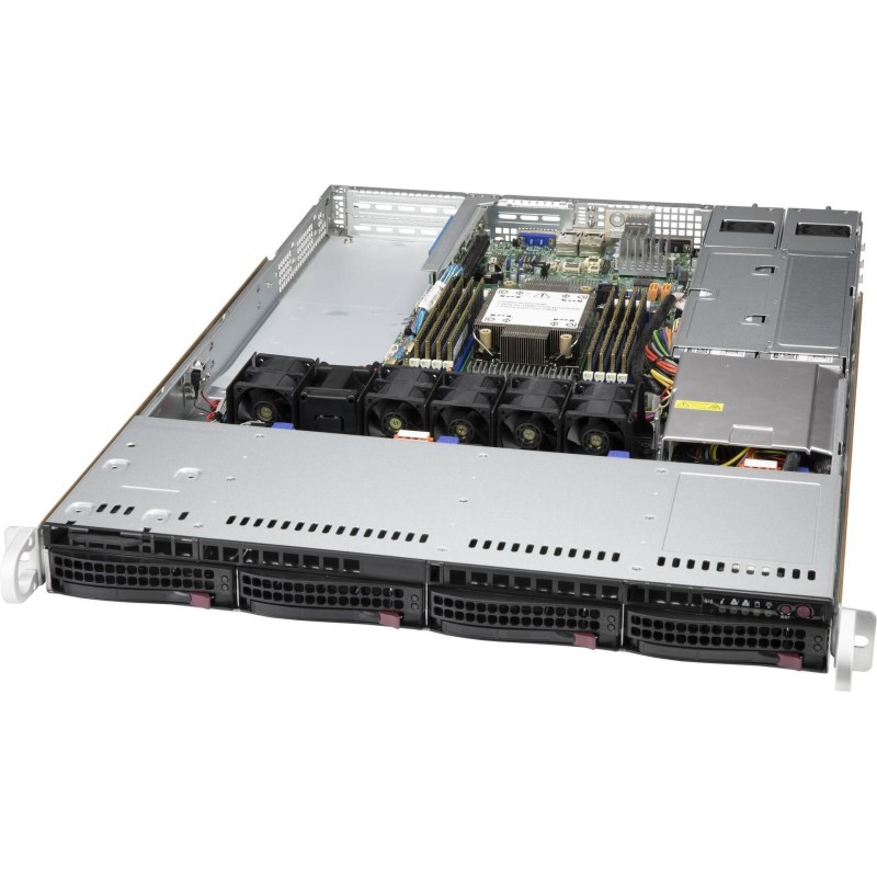 Supermicro CSE-815TQC4-R504WB3 - Intel/AMD - Rack (1U) - Schwarz - Ventilatorausfall - HDD - LAN - Leistung - System - 4 Lüfter
