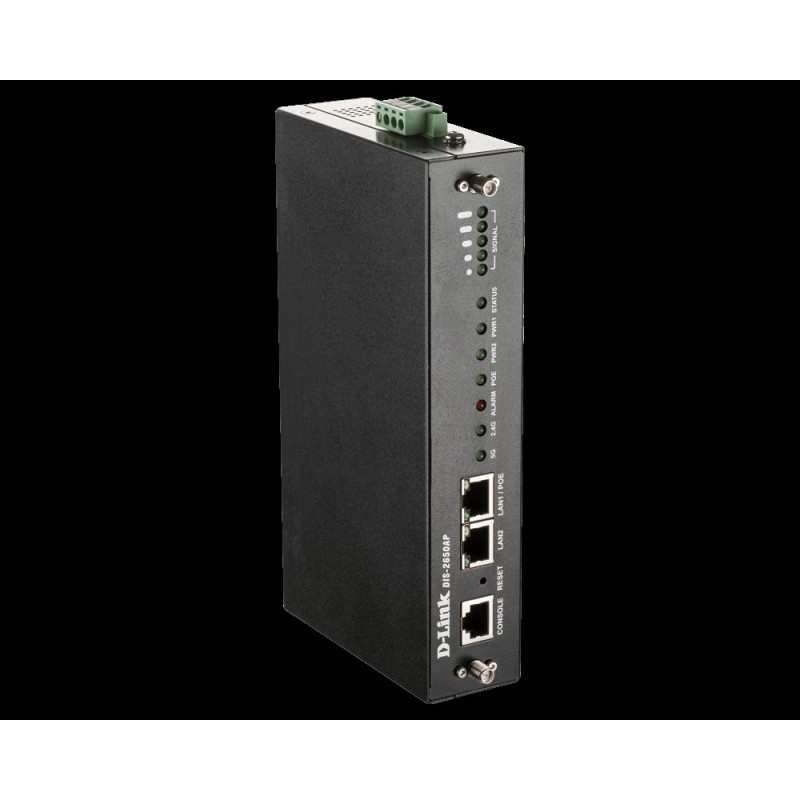 D-Link DIS-2650AP - Funkbasisstation - 2 Anschlüsse - Wi-Fi 5 - 2,4 GHz, 5 GHz - Gleichstrom - Wand / DIN-Schienen montierbar (