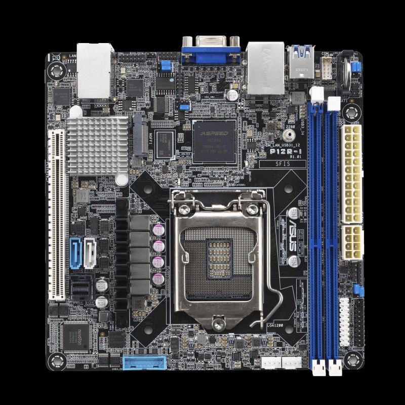 ASUS P12R-I - Motherboard - Mini-ITX - LGA1200-Sockel - C252 Chipsatz - USB 3,2 Gen 1 - 2 x Gigabit LAN - Onboard-Grafik (90SB0