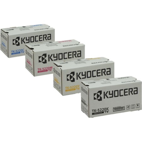 Kyocera Original TK-5220 Toner - 4er Multipack (cyan, magenta, gelb, schwarz) (OPTK5220Set)