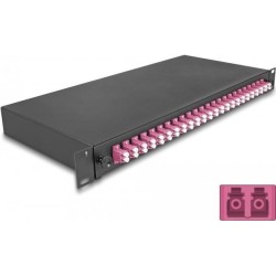 Delock 19 LWL Spleißbox 24 x LC Duplex OM4 1HE spleißfertig komplett bestückt (67011)