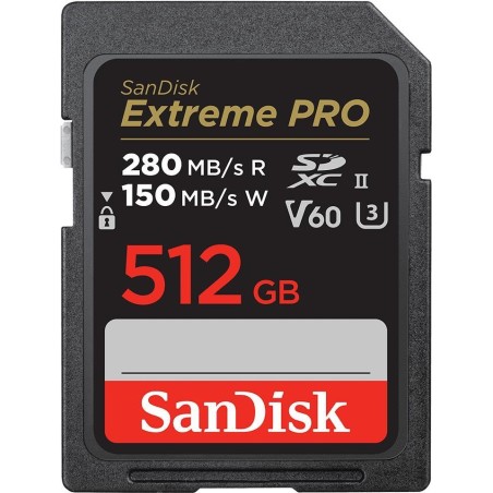 SanDisk Extreme Pro - Flash-Speicherkarte - 512GB - Video Class V60 / UHS-II U3 / Class10 - SDXC UHS-II (SDSDXEP-512G-GN4IN)