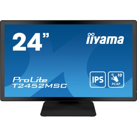 iiyama ProLite T2452MSC-B1, Full HD, USB, Kit (USB), schwarz Touchmonitor (16:9), Bildschirmdiagonale: 60,5 cm (23.8"), kapazit