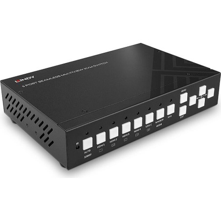 Lindy 5 Port KVM Switch HDMI 4K60 Seamless Multiview Fortschrittliche Switch-Lösung für HDMI- und USB Typ C-Quellen (32330)