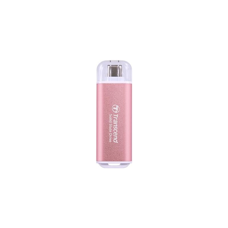 Transcend ESD300P - SSD - 1 TB - extern (tragbar) - USB 3.2 Gen 2x1 (USB-C Steckverbinder) - Rosy Pink (TS1TESD300P)