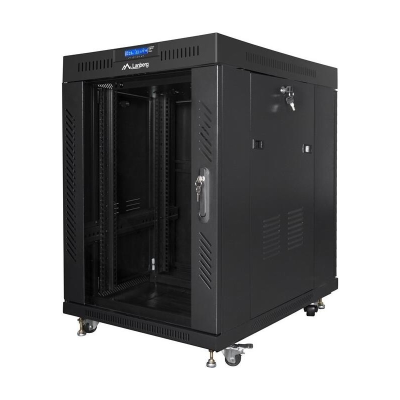Lanberg FF01-8015-12BL Rack 15U Freistehendes Gestell Schwarz (FF01-8015-12BL)