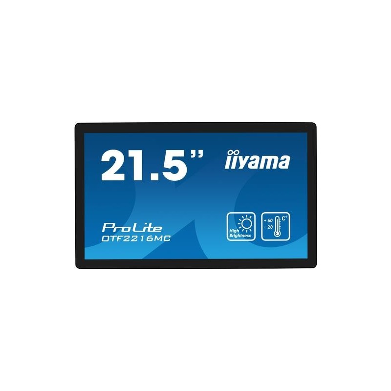 iiyama ProLite OTF2216MC-B1, 55,9cm (22''), Projected Capacitive, 10 TP, Full HD, Ethernet, Kit (USB), schwarz Touchmonitor (op
