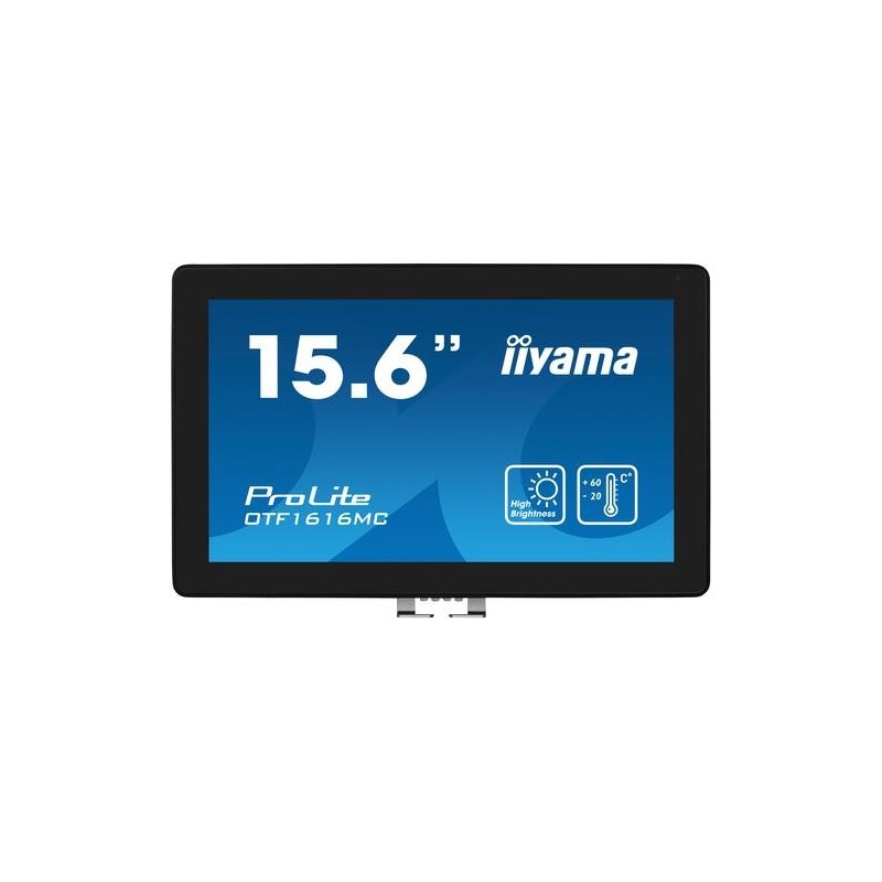 iiyama OTF1616MC-B1 Signage-Display Digital Signage Flachbildschirm 39,6 cm (15.6") LCD 1100 cd/m² Full HD Schwarz Touchscreen
