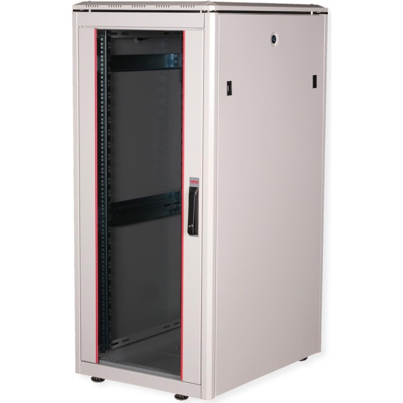 ROLINE 19 Zoll Netzwerkschrank Pro 26 HE 600x800 BxT Glastür grau (26.21.0053)