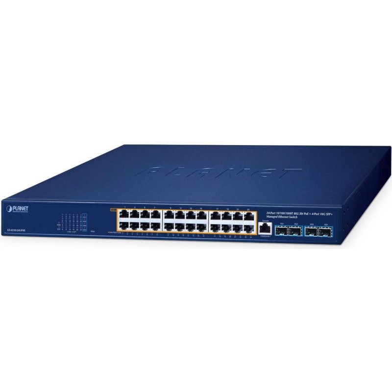 Planet 24-Port 10/100/1000T 802.3bt Ethernet Switch (GS-4210-24UP4X)
