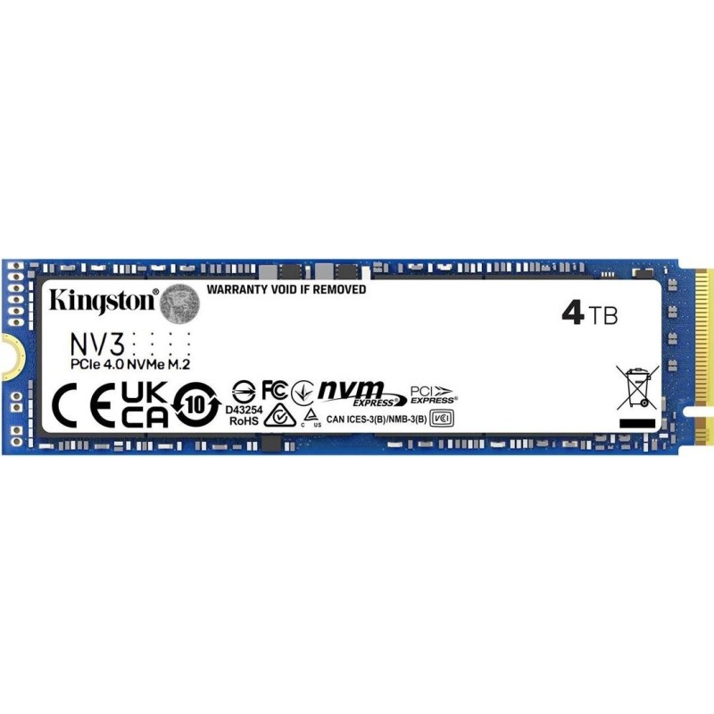 Kingston NV3 - SSD - 4TB - intern - M.2 2280 - PCIe 4,0 x4 (NVMe) (SNV3S/4000G)