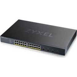 Zyxel 28-Port Smart Managed PoE+ Switch, 24x GbE PoE+ RJ45, 4x 10G SFP+, 375Watt PoE+, Hybrid Mode (Webmanaged und Cloudmanaged