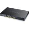 Zyxel 28-Port Smart Managed PoE+ Switch, 24x GbE PoE+ RJ45, 4x 10G SFP+, 375Watt PoE+, Hybrid Mode (Webmanaged und Cloudmanaged