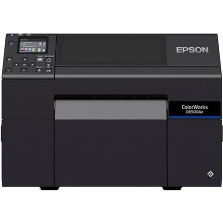 ColorWorks D6500 dye ink, Cutter, Disp., USB, Ethernet, schwarz Farb-Etikettendrucker, Tintenstrahl (mehrfarbig), Medienbreite