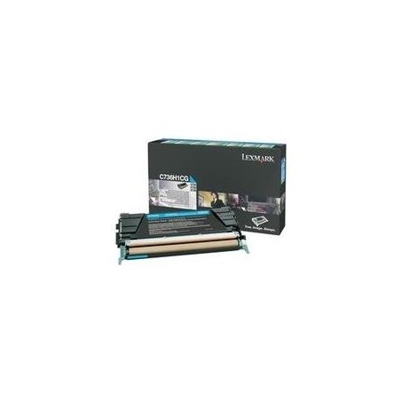 Lexmark - Tonerpatrone - Hohe Ergiebigkeit - 1 x Cyan - 10000 Seiten - LRP / LCCP (0C736H1CG)