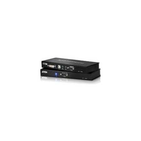 ATEN DVI KVM Extender mit Audio CE600, Single Link Ermöglicht die Übertragung von Monitor-, Keyboard-, Maus-, Audio- und seriel