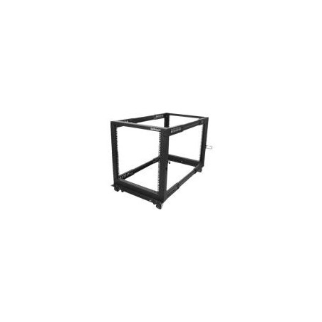 StarTech.com 12U Adjustable Depth Open Frame 4 Post Server Rack w - Casters, Levelers and Cable Management Hooks - Relais-Rack
